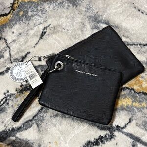 French Connection Elegant Black Wristlet Duo